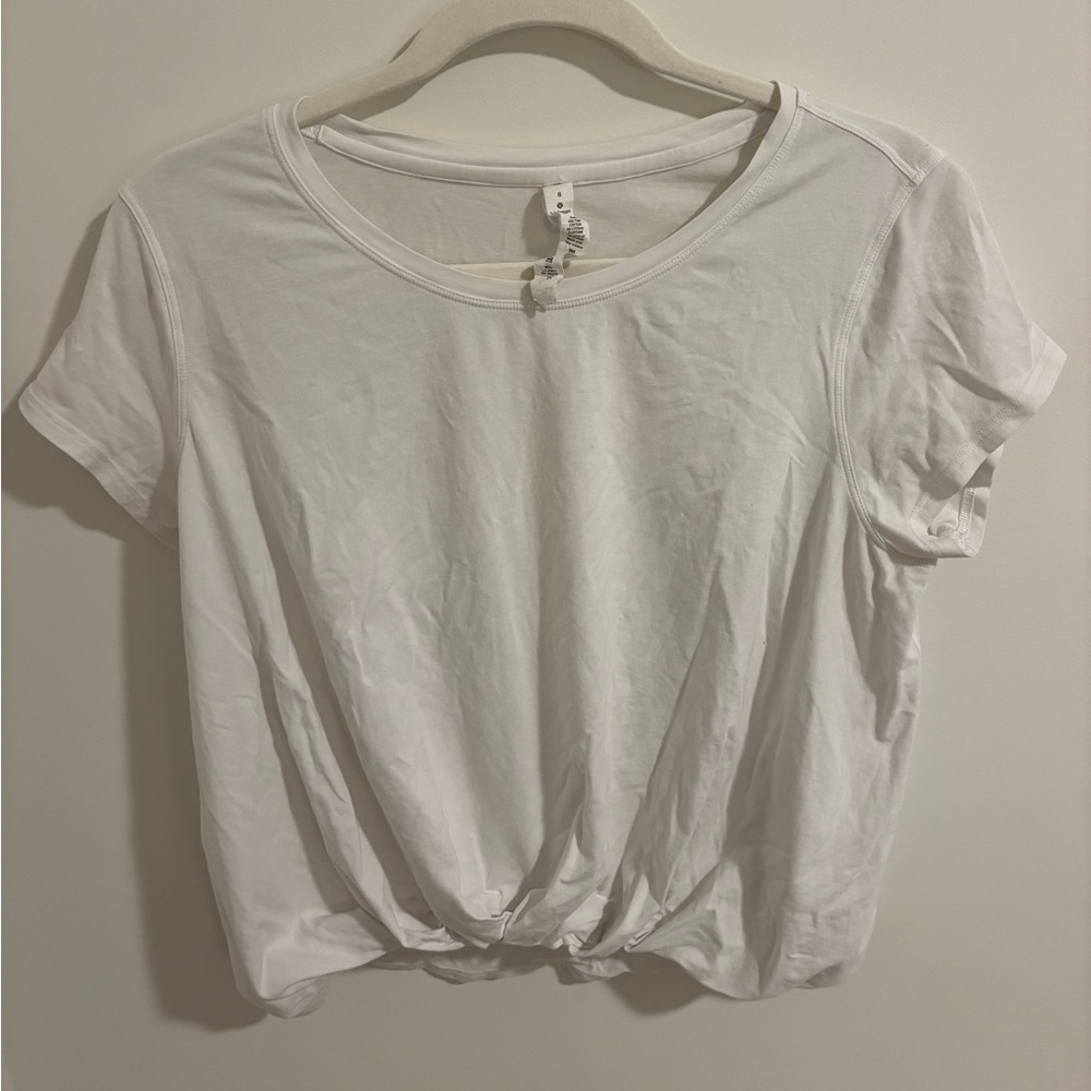Lululemon White Cropped Short Sleeve